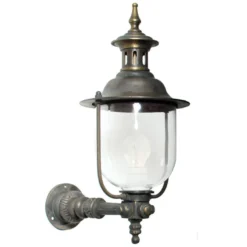 Casa Padrino Jugendstil Außenwandleuchte 32 x 52 x H. 80 cm - Bronze - Nostalgische Wetterfeste Außenleuchte
