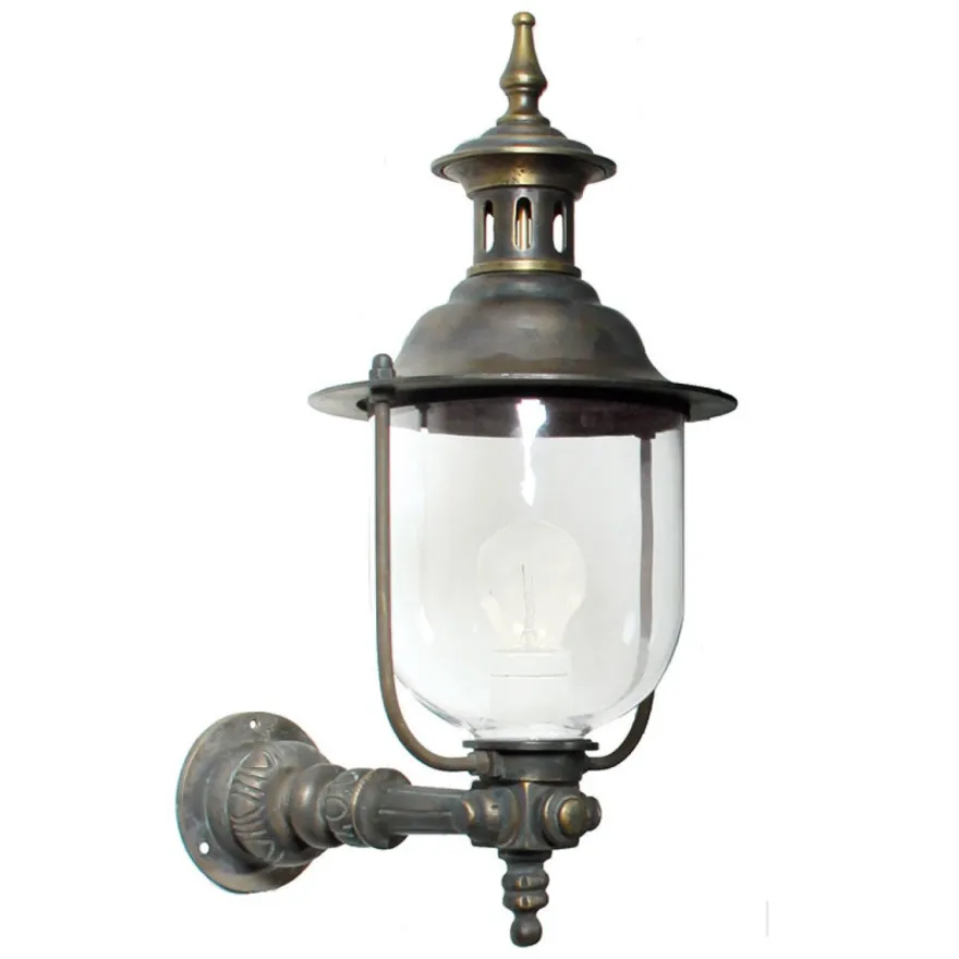 Casa Padrino Jugendstil Außenwandleuchte 32 x 52 x H. 80 cm - Bronze - Nostalgische Wetterfeste Außenleuchte