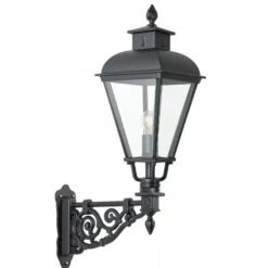 Casa Padrino Jugendstil Außenwandleuchte 26 x 47 x H. 90 cm - Schwarz - Nostalgische Wetterfeste Außenleuchte