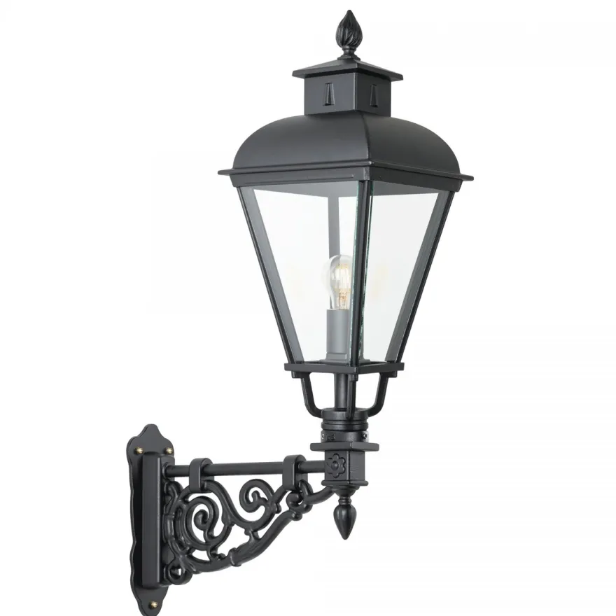 Casa Padrino Jugendstil Außenwandleuchte 26 x 47 x H. 90 cm - Schwarz - Nostalgische Wetterfeste Außenleuchte