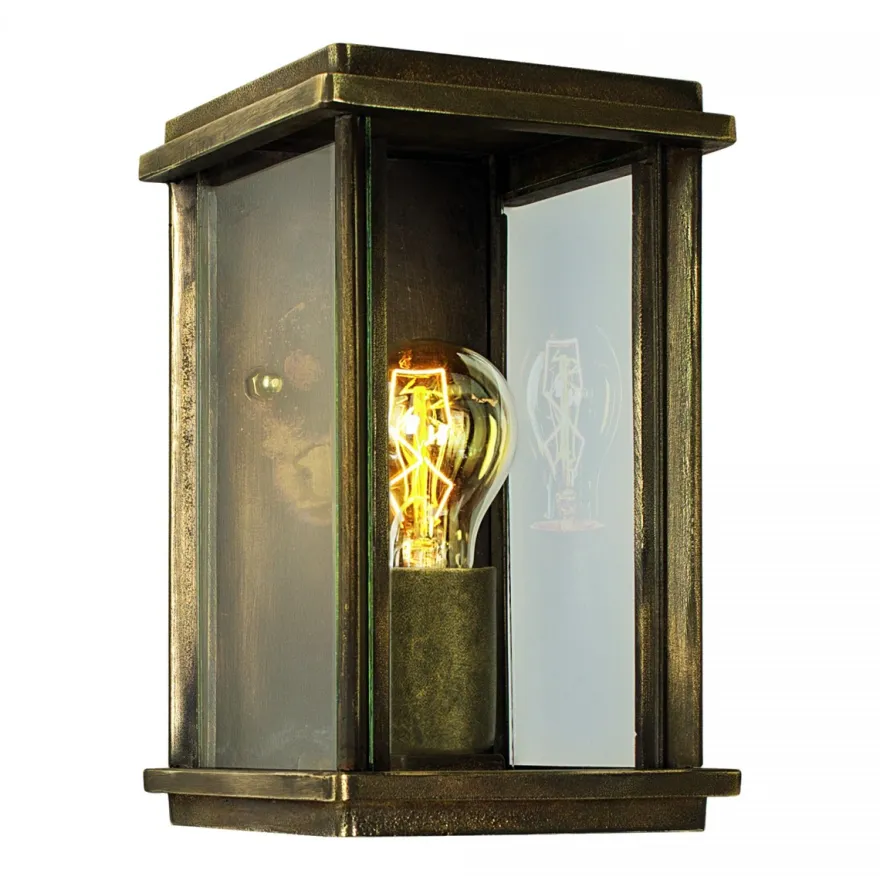 Casa Padrino Jugendstil Außenwandleuchte 15 x 15 x H. 24 cm - Bronze - Nostalgische Wetterfeste Außenleuchte