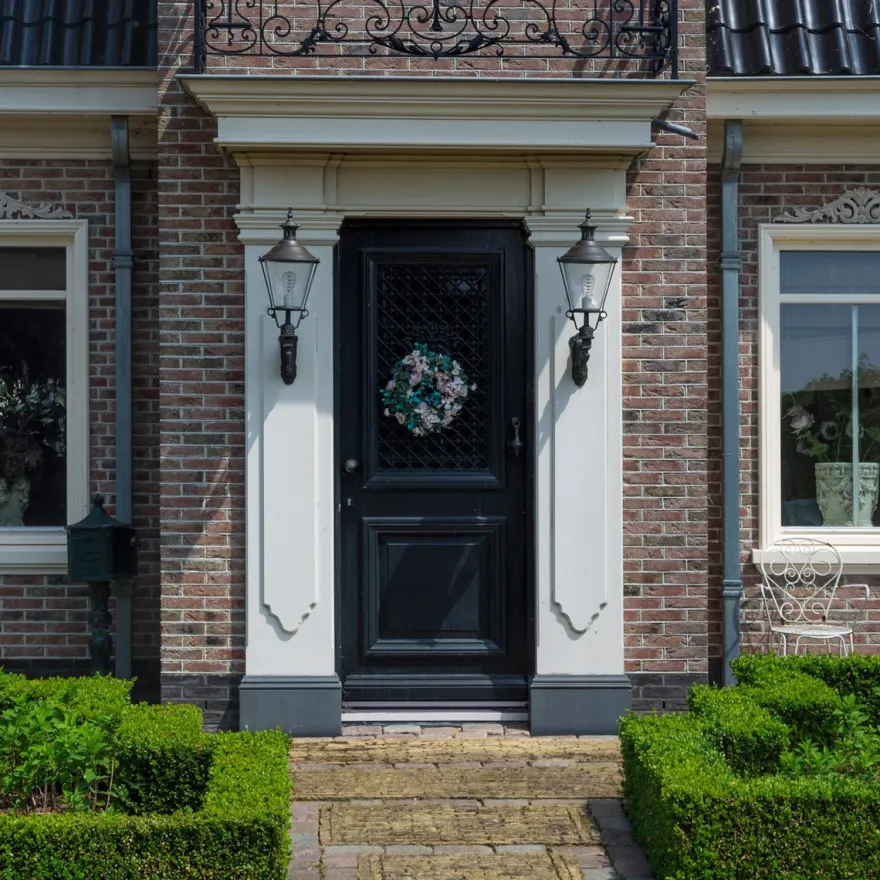 Casa Padrino Jugendstil Außenwandleuchte 29 x 46 x H. 86 cm - Bronze - Nostalgische Wetterfeste Außenleuchte
