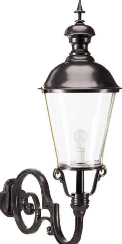 Casa Padrino Jugendstil Außenwandleuchte / Außenlampe Schwarz 37 x 76 x H. 105 cm - Luxus Qualität