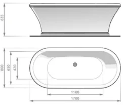 Casa Padrino Jugendstil Badewanne Schwarz 170 cm - Freistehende Retro Stil Badewanne