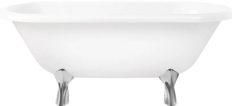 Casa Padrino Jugendstil Badewanne Weiß / Silber 170 cm - Freistehende Retro Stil Badewanne