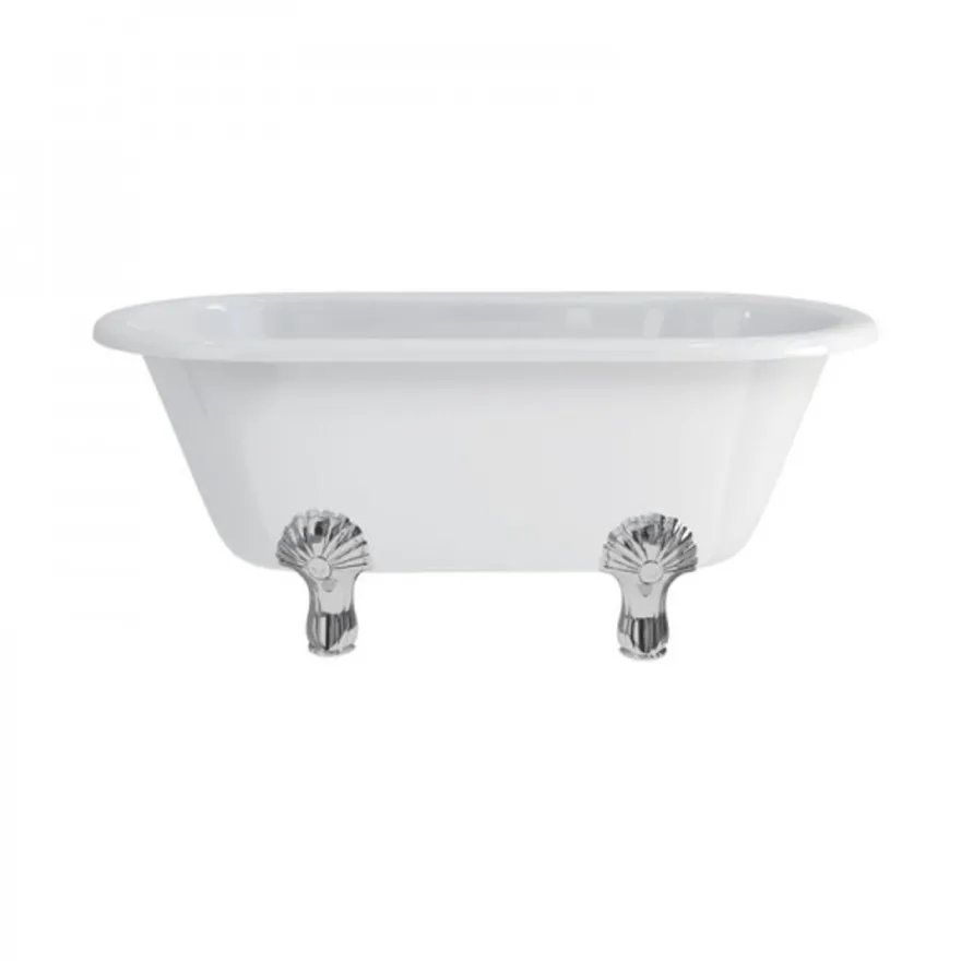 Casa Padrino Jugendstil Badewanne freistehend 1500mm BWin Weiß - Freistehende Retro Antik Badewanne
