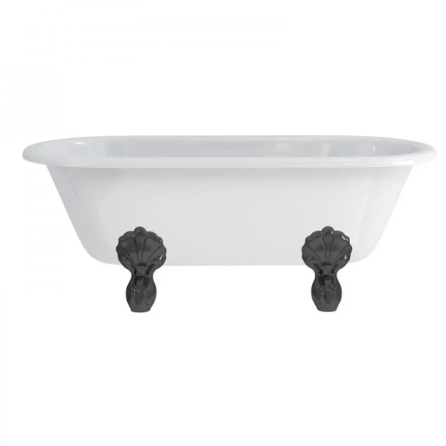 Casa Padrino Jugendstil Badewanne freistehend 1500mm BWin Weiß - Freistehende Retro Antik Badewanne