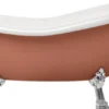 Casa Padrino Jugendstil Badewanne Braun / Weiß / Silber 168 cm - Freistehende Retro Stil Badewanne