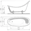 Casa Padrino Jugendstil Badewanne Grün / Weiß / Gold 180 cm - Freistehende Retro Stil Badewanne