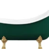 Casa Padrino Jugendstil Badewanne Dunkelgrün / Weiß / Gold 180 cm - Freistehende Retro Stil Badewanne
