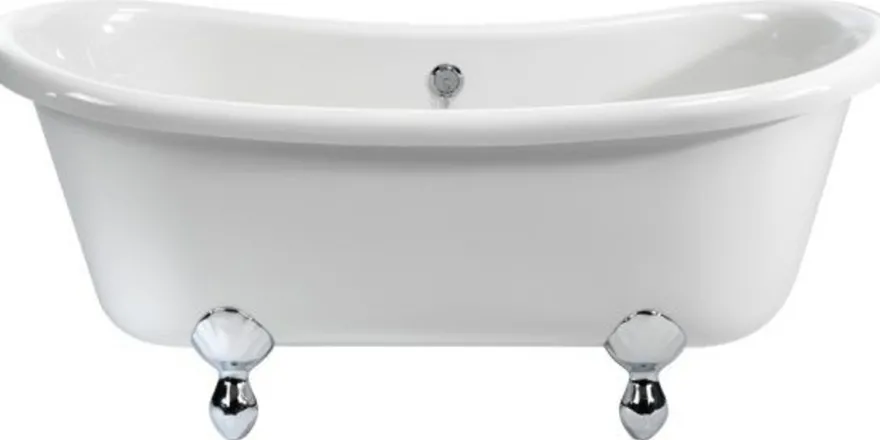 Casa Padrino Jugendstil Badewanne freistehend 1640mm BBat Weiß - Freistehende Retro Antik Badewanne