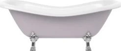 Casa Padrino Jugendstil Badewanne Grau / Weiß / Silber 188 cm - Freistehende Retro Stil Badewanne