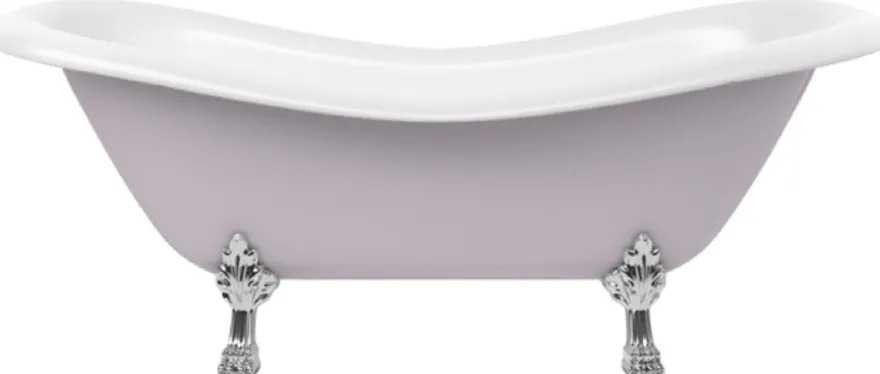 Casa Padrino Jugendstil Badewanne Grau / Weiß / Silber 188 cm - Freistehende Retro Stil Badewanne