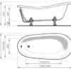 Casa Padrino Jugendstil Badewanne Schwarz / Silber 168 cm - Freistehende Retro Stil Badewanne