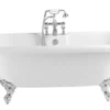 Casa Padrino Jugendstil Badewanne freistehend in Weiß, 1495 mm - Luxuriöse Retro Wanne im Barock Stil