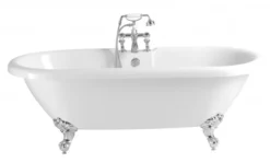 Casa Padrino Jugendstil Badewanne freistehend in Weiß, 1495 mm - Luxuriöse Retro Wanne im Barock Stil