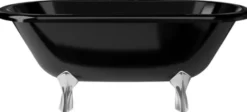 Casa Padrino Jugendstil Badewanne Schwarz / Silber 170 cm - Freistehende Retro Stil Badewanne
