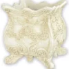 Casa Padrino Jugendstil Blumentopf Weiß 20 x 20 x H. 21,2 cm - Eleganter Gusseisen Pflanzentopf - Barock & Jugendstil Garten & Terrassen Deko Accessoires