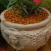 Casa Padrino Jugendstil Blumentopf Grau Ø 56 x H. 47 cm - Runder Pflanzentopf - Barock & Jugendstil Garten & Terrassen Deko