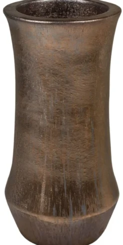 Casa Padrino Jugendstil Blumentopf Bronzefarben Ø 43 x H. 87 cm - Handgefertigter runder Terracotta Pflanzentopf - Garten & Terrassen Deko Accessoires