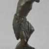 Casa Padrino Jugendstil Bronze Skulptur Mann mit Kugel Bronzefarben / Schwarz 15 x 15 x H. 33 cm - Bronzefigur - Dekofigur - Schreibtisch Deko Accessoires