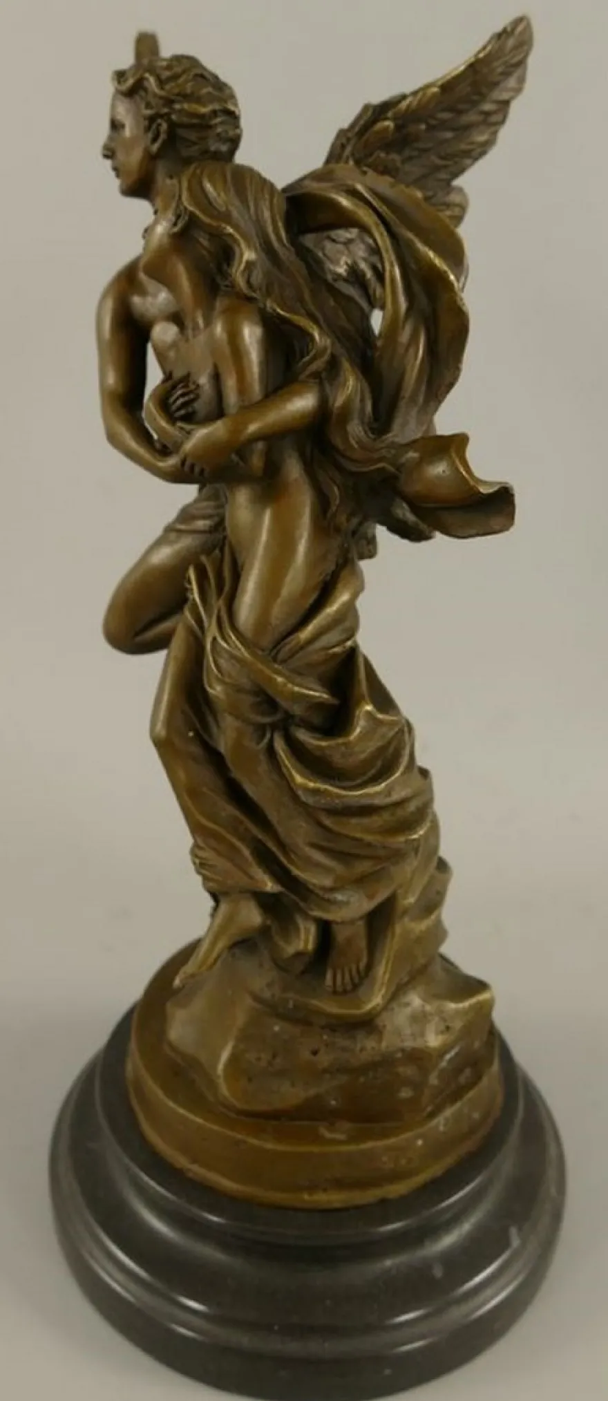 Casa Padrino Jugendstil Bronze Deko Figur Armor & Psyche Bronze / Schwarz H. 31 cm