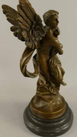 Casa Padrino Jugendstil Bronze Deko Figur Armor & Psyche Bronze / Schwarz H. 31 cm