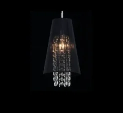 Casa Padrino Jugendstil Deckenleuchte aus Metall und Glaskristall in Nickel, 17 x H 100 cm, elegante Lampe