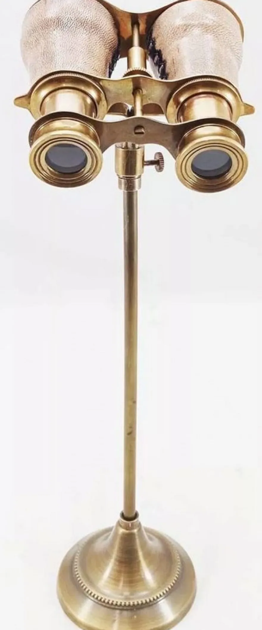 Casa Padrino Jugendstil Deko Fernglas mit Stativ Antik Braun / Messing 8,5-10 x 11 x H. 37 cm - Wohnzimmer Deko - Büro Deko - Schreibtisch Deko - Deko Accessoirs