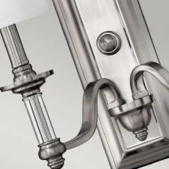Casa Padrino Jugendstil Doppel Wandleuchte Silber / Weiß 39,4 x 17,1 x H. 40 cm - Elegante Hotel & Restaurant Wandlampe - Barock & Jugendstil Wandleuchten