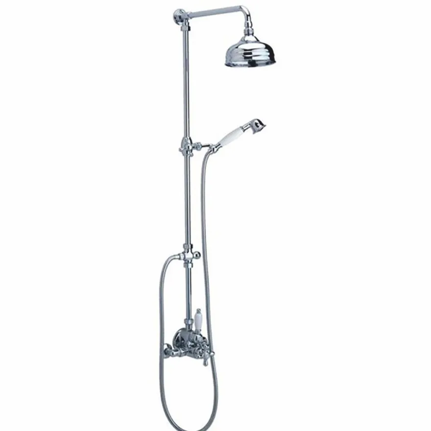 Casa Padrino Jugendstil Duschgarnitur mit Überkopfbrause und Handbrause H. 107,5 cm