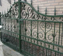 Casa Padrino Jugendstil Einfahrtstor Grün 336 x H. 206 cm - Doppelflügeltor - Metalltor - Barock & Jugendstil Garten Accessoires