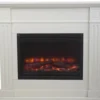 Casa Padrino Jugendstil Elektrokamin, Weiß, B 100 x H 89 x T 30 cm - Antik Stil Kamin mit LED Feuereffekt