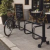 Casa Padrino Jugendstil Fahrradständer Schwarz 250 cm - Nostalgischer Metall Fahrradständer - Restaurant und Café Accessoires