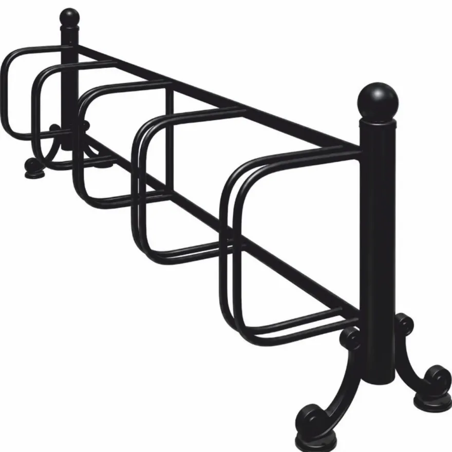 Casa Padrino Jugendstil Fahrradständer Schwarz 250 cm - Nostalgischer Metall Fahrradständer - Restaurant und Café Accessoires