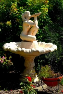 Casa Padrino Jugendstil Fontäne / Springbrunnen Ø 130 x H. 159 cm - Barock & Jugendstil Garten Accessoires