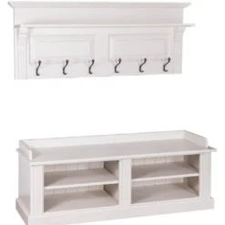 Casa Padrino Jugendstil Garderoben Schrank 2-teilig - Landhaus Stil Garderobe