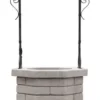 Casa Padrino Jugendstil Gartenbrunnen Grau / Schwarz 119 x 119 x H. 213 cm