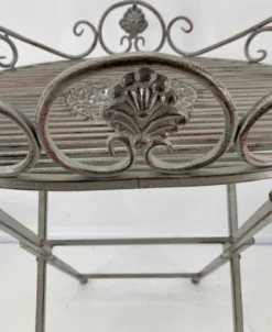Casa Padrino Jugendstil Gartentisch Antik Grau 62 x 49 x H. 70 cm - Nostalgischer Metall Tisch - Nostalgische Metall Garten & Terrassen Möbel
