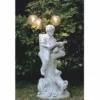 Casa Padrino Jugendstil Gartenlaterne Grau / Schwarz / Bernstein H. 181 cm - Jugendstil Außenstehleuchte - Jugendstil Außenbeleuchtung - Made in Italy