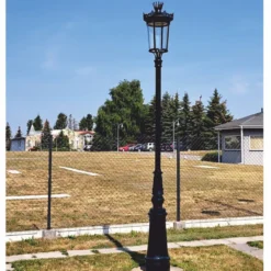 Casa Padrino Jugendstil Gartenlaterne Schwarz H. 336 cm - Außenbeleuchtung