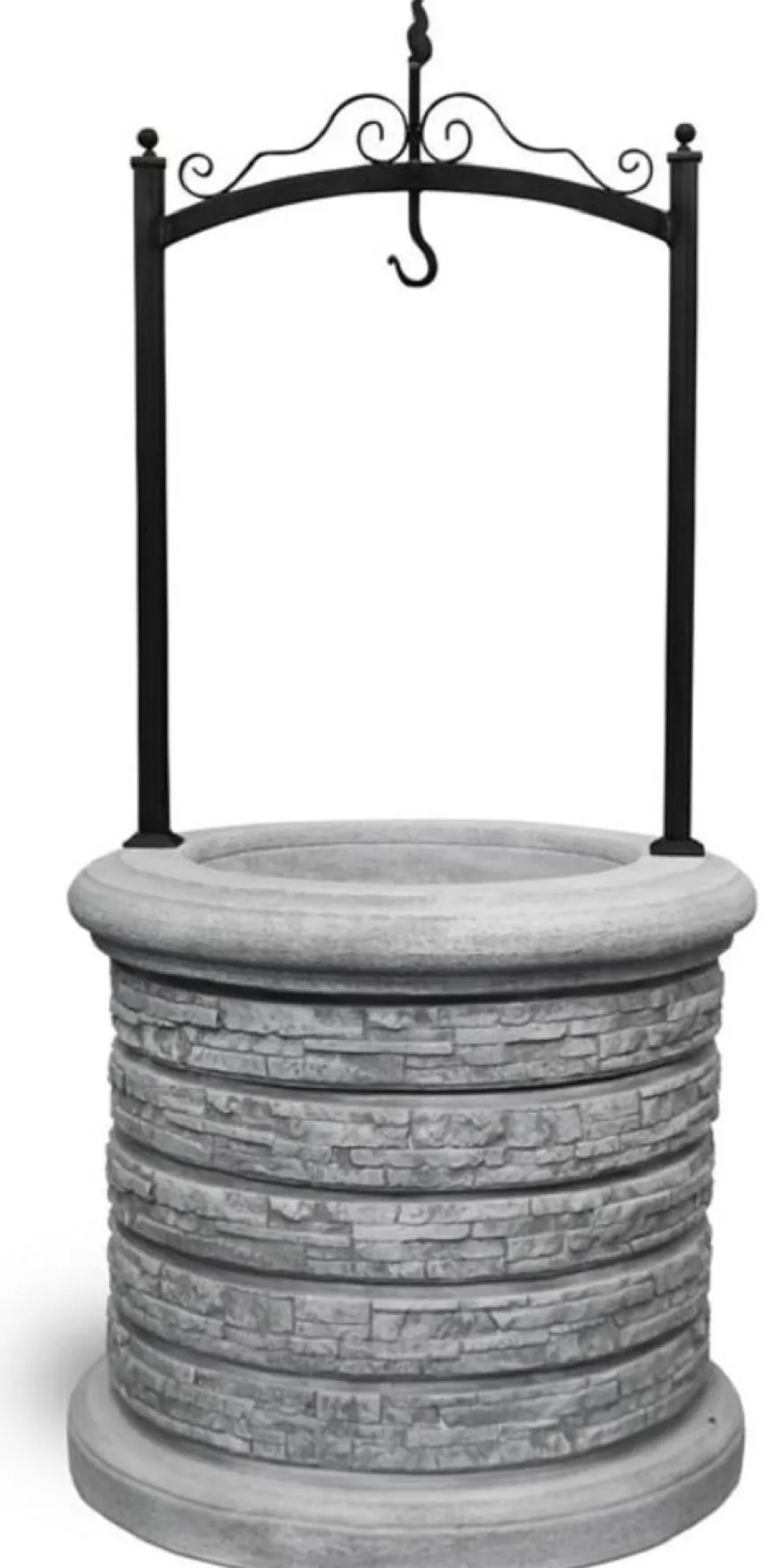 Casa Padrino Jugendstil Gartenbrunnen Grau / Schwarz Ø 105 x H. 219 cm