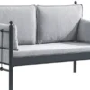 Casa Padrino Jugendstil Gartensofa Schwarz / Hellgrau 140 x 70 x H. 92 cm - Garten Sofa - Terrassen Sofa - Jugendstil Garten & Terrassen Möbel