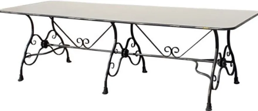Casa Padrino Jugendstil Garten Esstisch Antik Creme / Antik Braun 250 x 90 x H. 75 cm - Nostalgischer Schmiedeeisen Gartentisch - Jugendstil Schmiedeeisen Garten Möbel - Nostalgische Garten Möbel