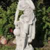 Casa Padrino Jugendstil Garten Deko Skulptur Dame Grau H. 66 cm - Elegante Garten Deko Stein Figur - Barock & Jugendstil Garten Deko Accessoires