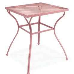Casa Padrino Jugendstil Gartentisch Rosa 55 x H. 65 cm - Nostalgische Garten Möbel