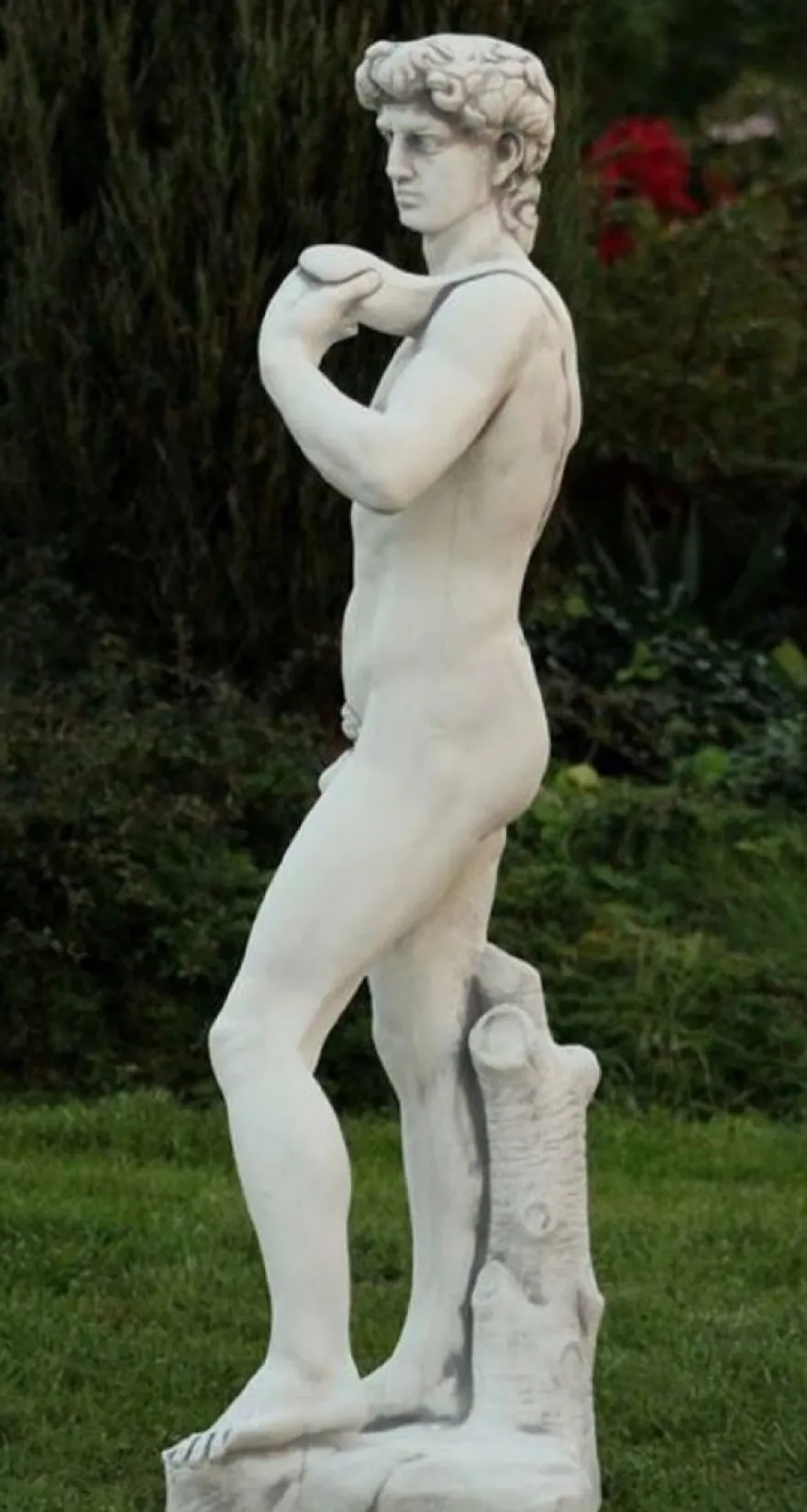 Casa Padrino Jugendstil Garten Deko Skulptur Grau 33 x 32 x H. 120 cm - Elegante Garten Deko Stein Figur - Barock & Jugendstil Garten Deko Accessoires