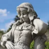 Casa Padrino Jugendstil Garten Deko Stein Skulptur Frau Grau H. 185 cm