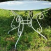 Casa Padrino Jugendstil Gartentisch Weiß Ø 120 x H. 70 cm - Nostalgische Garten Möbel
