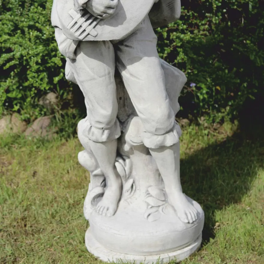Casa Padrino Jugendstil Garten Deko Stein Skulptur Mann Grau H. 185 cm